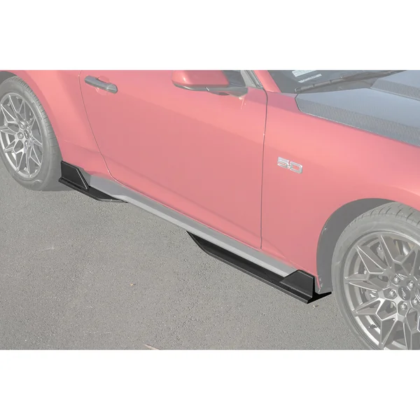 S650 Mustang Side Skirt Extensions, Hydro-Dipped Carbon Fiber2024-2026 Ford Mustang
