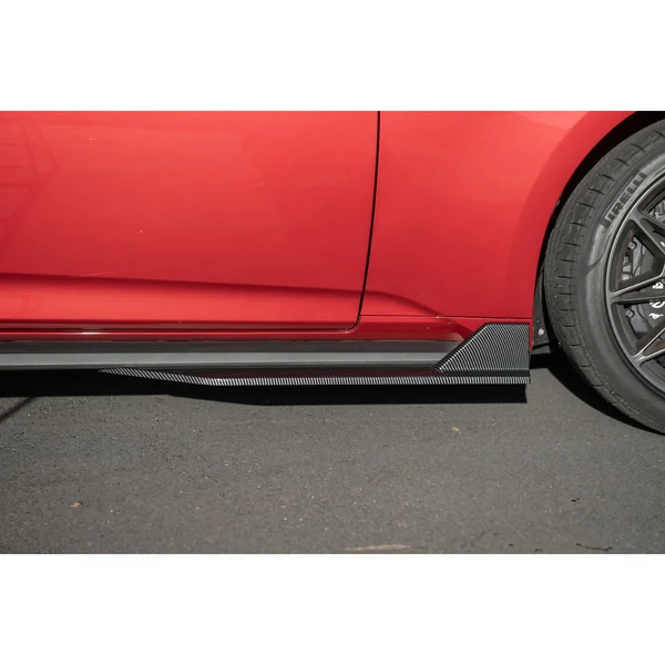 S650 Mustang Side Skirt Extensions, Hydro-Dipped Carbon Fiber2024-2026 Ford Mustang - Image 5