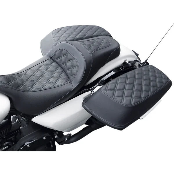 Saddlemen Lattice Stitch Saddlebag Lid Covers for 2014-2023 Harley Touring - Image 3