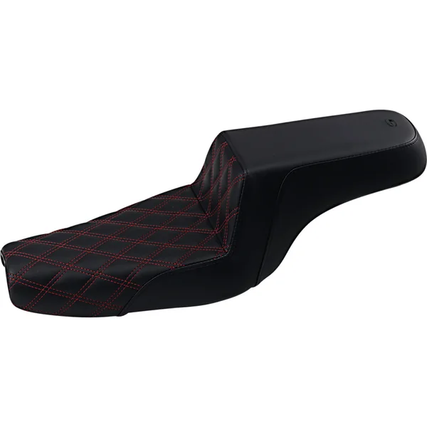 Saddlemen LS Step Up Seat for 2004-2023 Harley Sportster - Red Stitch