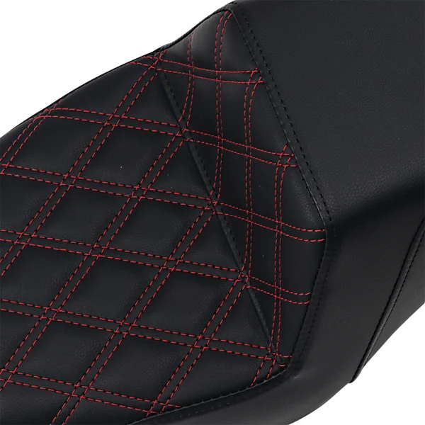 Saddlemen LS Step Up Seat for 2004-2023 Harley Sportster - Red Stitch - Image 2