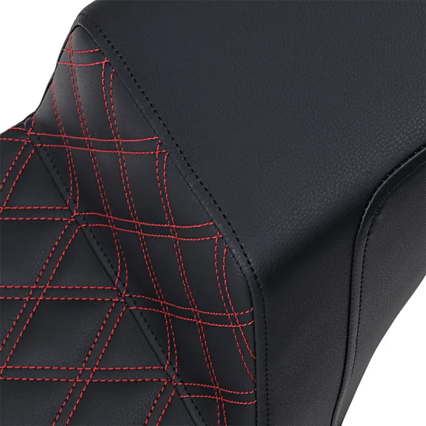 Saddlemen Step Up Seat for 2018-2024 Harley FXST/FXBB - Red Lattice Stitch - Image 2