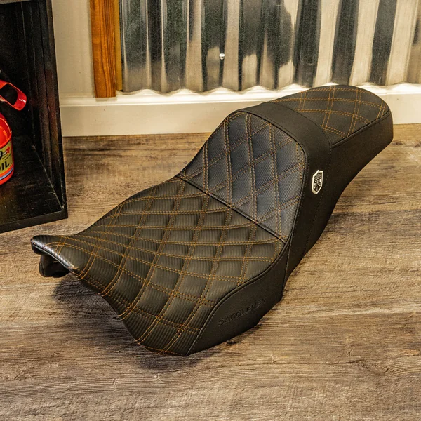 San Diego Customs Pro Series Performance Gripper Seat for 2008-2023 Harley Touring - Bronze Stitch - Image 3