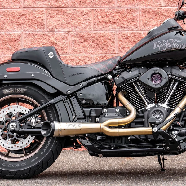 San Diego Customs Pro Series Performance Gripper Seat for 2018-2024 Harley Softail FXLR/FLSB - Red Stitch - Image 6