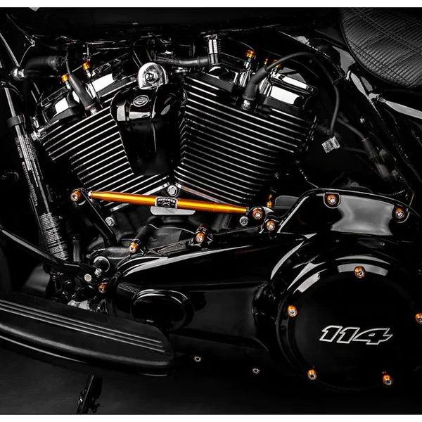 Santoro Fabworx Full Length Shift Linkage for 1984-2022 Harley Touring - Gold - Image 2