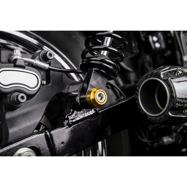 Santoro Fabworx Way Kool Shock Mounts for 2009-2017 Harley Dyna - Gold - Image 2