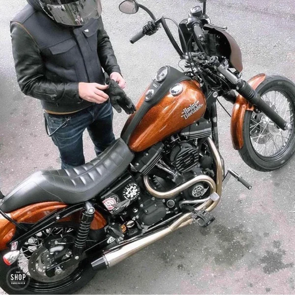 Sawicki 2-1 Full Length Stainless Exhaust for 1991-2017 Harley Dyna - Brushed - Image 2