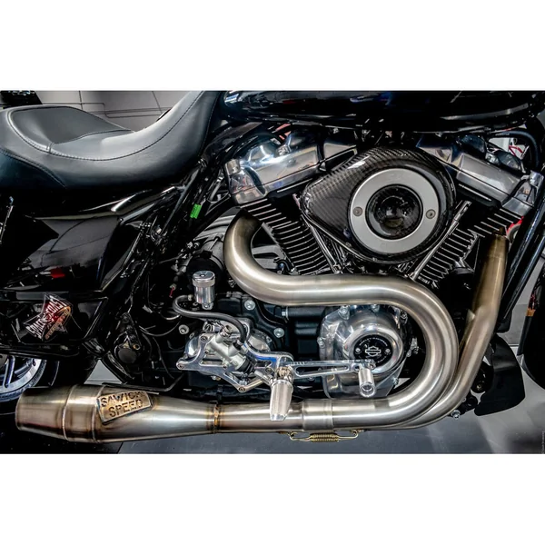 Sawicki 2-1 Stainless Shorty Cannon Big Inch for 2017-2023 Harley Touring w/ Mid Controls - Image 3