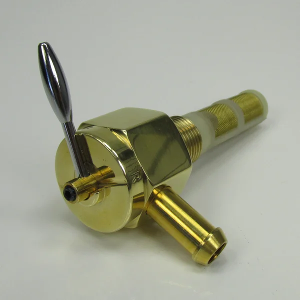 Sifton Hi-Flow 3/8" NPT Polished Brass Petcock with Right 90° Fuel Outlet, For Use w. 5/16" or 3/8" ID Fuel Hose - Replaces Harley Part # 62125-55B on Pre-1975 Harley FL, FX, and XL - Image 5