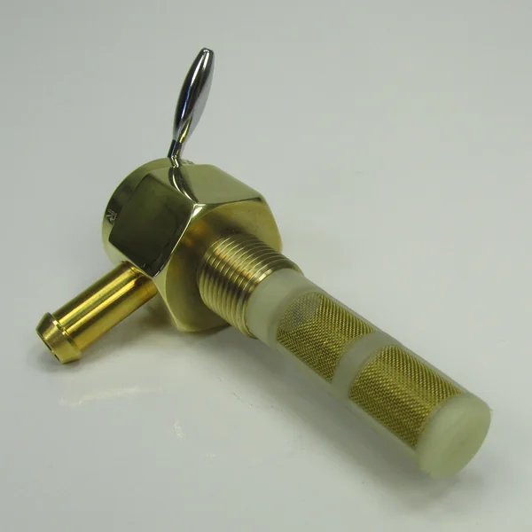 Sifton Hi-Flow 3/8" NPT Polished Brass Petcock with Right 90° Fuel Outlet, For Use w. 5/16" or 3/8" ID Fuel Hose - Replaces Harley Part # 62125-55B on Pre-1975 Harley FL, FX, and XL - Image 6