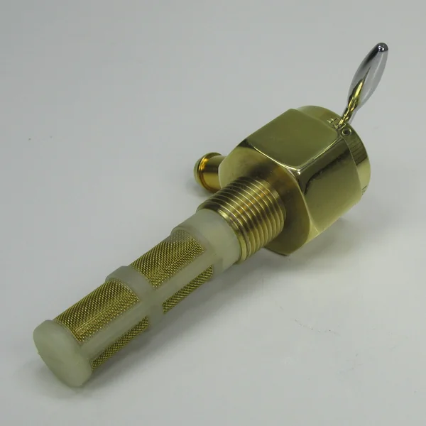 Sifton Hi-Flow 3/8" NPT Polished Brass Petcock with Right 90° Fuel Outlet, For Use w. 5/16" or 3/8" ID Fuel Hose - Replaces Harley Part # 62125-55B on Pre-1975 Harley FL, FX, and XL - Image 7