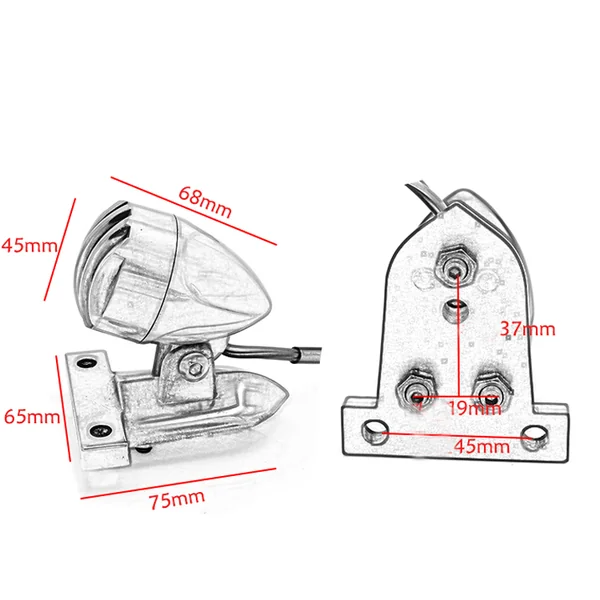 Small 12V Black LED Tail Light With Grill - Image 2