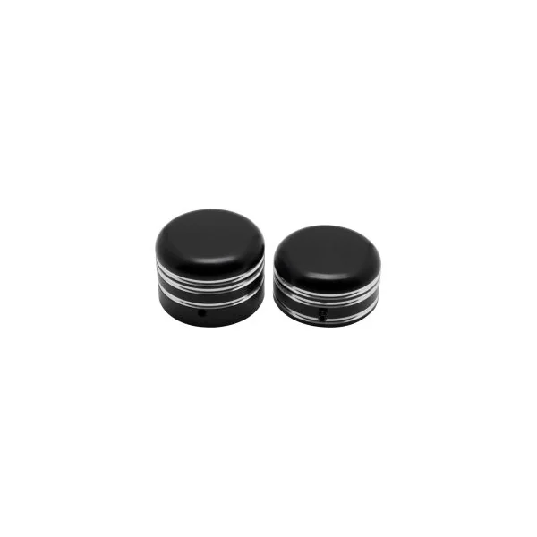 Softail & Dyna Rear Axle Nut Covers for Harley-Davidson® | Contrast Cut Black