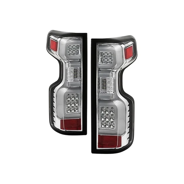 Spyder LED Tail Lights, Clear Lens and Chrome Housing2019-2021 Silverado 1500 w/ Factory Halogen Bulbs