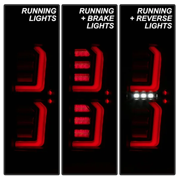 Spyder LED Tail Lights, Smoke Lens and Black Housing2019-2021 GMC Sierra 1500 w/ Factory Halogen Bulbs - Image 4