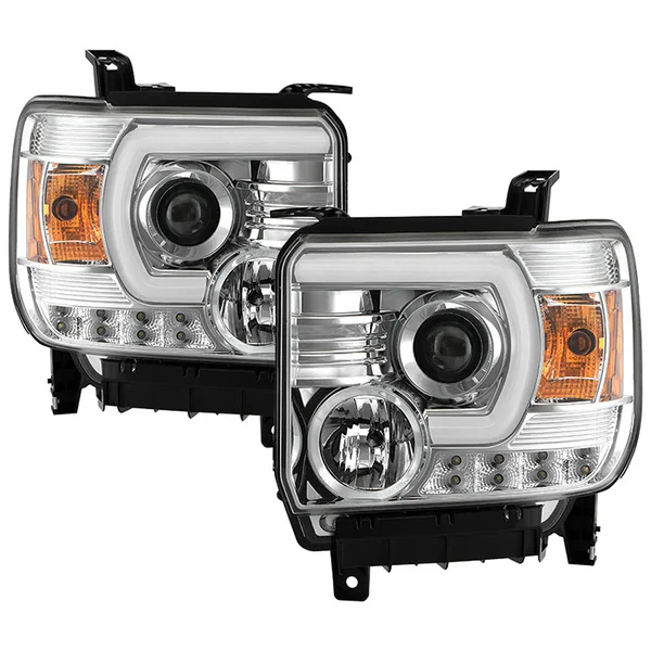 Spyder Signature Series Projector Headlights w/ Factory Daytime Running Lights, Chrome2014-2018 GMC Sierra 1500, 2500HD & 3500HD