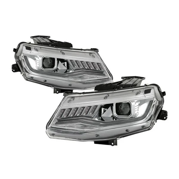 Spyder Signature Series Sequential Headlights, Clear Lens and Chrome Housing2016-2018 Camaro w/o RS Package