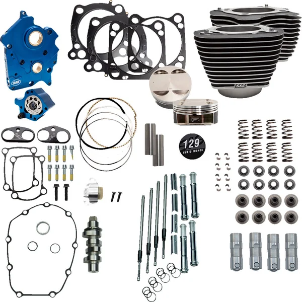 S&S 129" Power Pack Chain Drive Oil Cooled Kit for 107" Harley M8