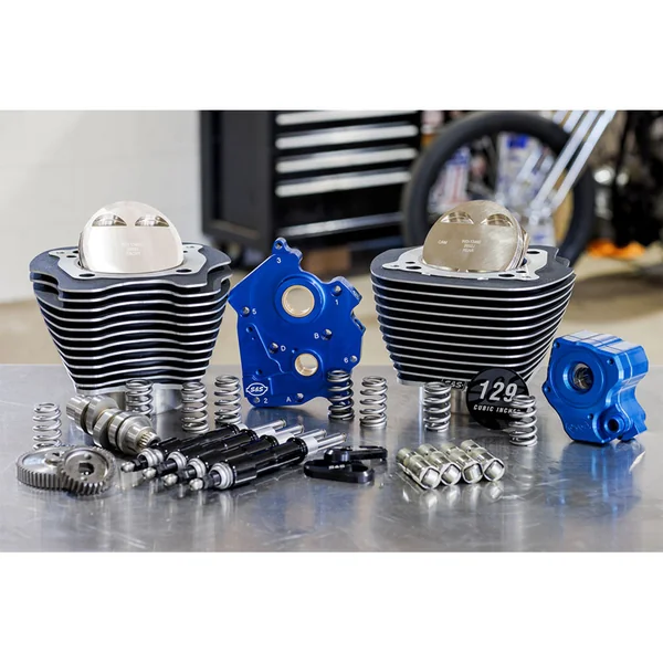 S&S 129" Power Pack Gear Drive Oil Cooled Kit for 107" Harley M8 - Image 4