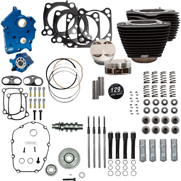 S&S 129" Power Pack Gear Drive Oil Cooled Kit for 107" Harley M8 - Image 5