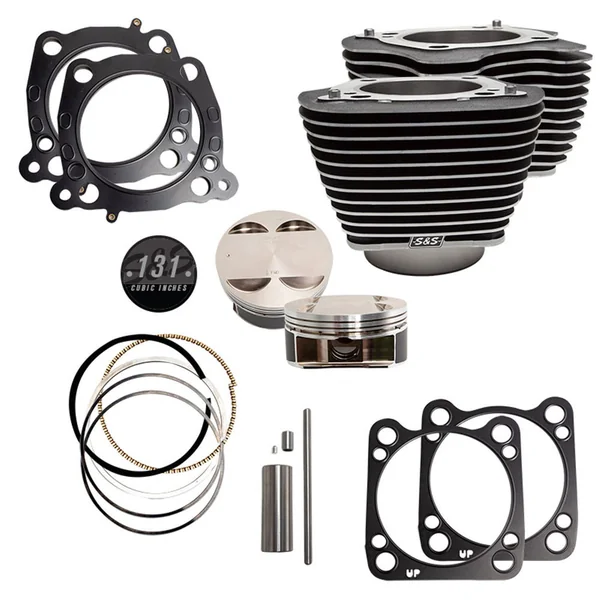 S&S 131" Stroker Cylinder and Piston Kit with Highlighted Fins for Harley M8 - Image 2