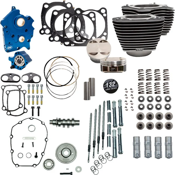 S&S 132" Power Pack Gear Drive Water Cooled Kit for 114"/117" Harley M8 - Image 3