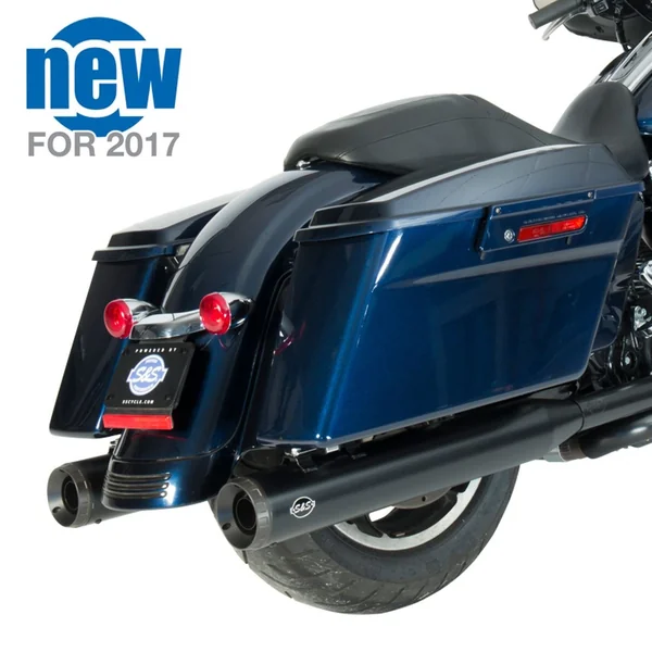 S&S 4" Grand National Slip-On Exhaust Mufflers for 1995-2016 Harley Touring - Black - Image 2