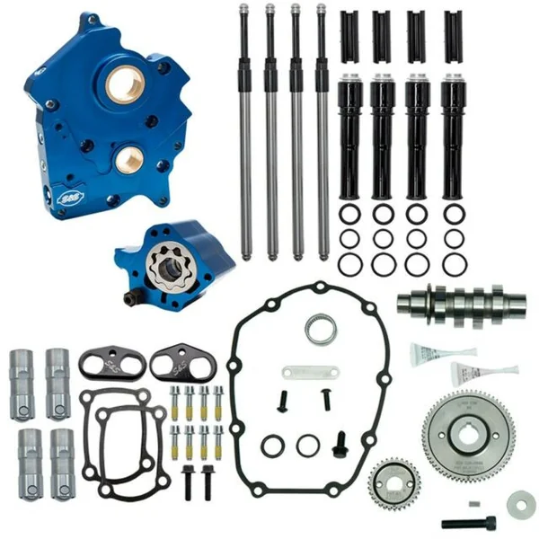 S&S Cycle® Black 475 Gear Drive Cam Chest Kit for 2017+ Harley Models with Oil-Cooled Milwaukee-8 Engine, with Gloss Black Pushrod Tubes, Necessary Hardware, Gaskets and Bearings - Made in U.S.A. - 310-1014A