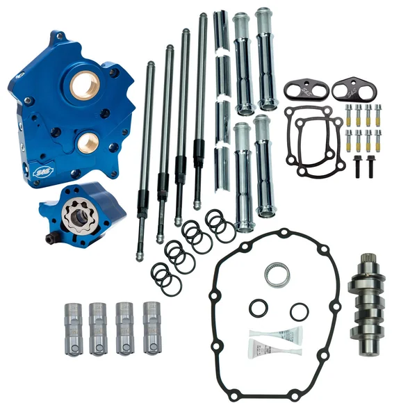 S&S Cycle® Cam Chest Kit for 2017+ Harley Chain-Drive, Oil-Cooled M8 Models with Chrome Pushrod Tubes, 465 Cam and All Hardware - Made in U.S.A. - 310-1003B