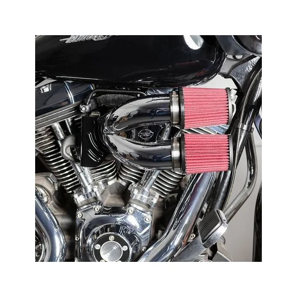 S&S Cycle® Chrome 2-in-1 Tuned Induction Air Cleaner for 2008-2016 Harley-Davidson Touring FLH, FLT, 2008-2017 Softail Models - Made in U.S.A. - 170-0636