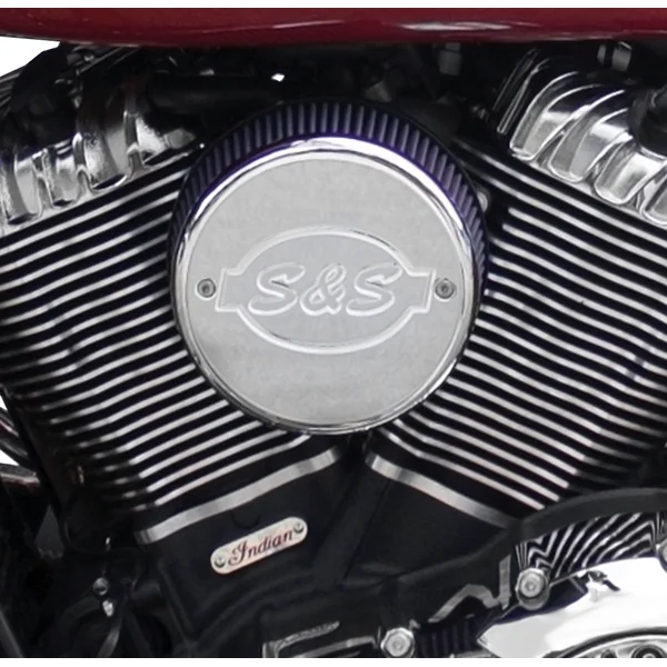 S&S Cycle® Chrome Optional Air Cleaner Logo Cover for 2014-2019 Indian Chief, Springfield, Roadmaster Models - Made in U.S.A. - 170-0242 - Image 2