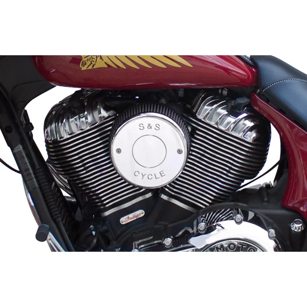 S&S Cycle® Chrome Optional Air Cleaner Script Cover for 2014-2019 Indian Chief, Springfield, Roadmaster Models - Made in U.S.A. - 170-0239