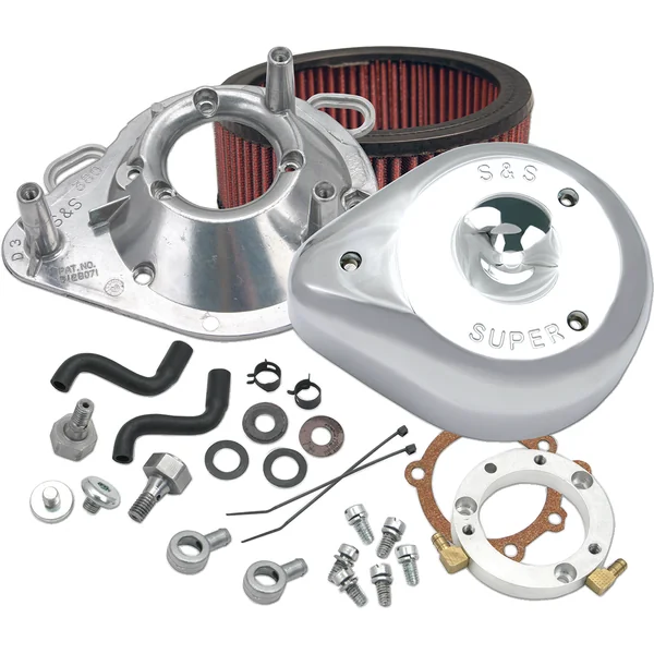 S&S Cycle® Chrome Teardrop Air Cleaner for 2001-2017 Harley Models with Twin Cam Motors and Delphi EFI (With Exceptions Below), with Hardware - Made in U.S.A. - 170-0303B
