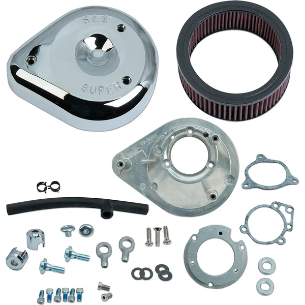 S&S Cycle® Chrome Teardrop Air Cleaner for 2008-2016 FLHT, FLHR, FLHX, FLTR; 2016-2017 FXDLS; 2016-2017 Softail; 2014-2015 FLSTSE; 2013-2015 FXSBSE; 2011-2012 FLSTNSE Models, with Hardware - Made in U.S.A. - 170-0305B