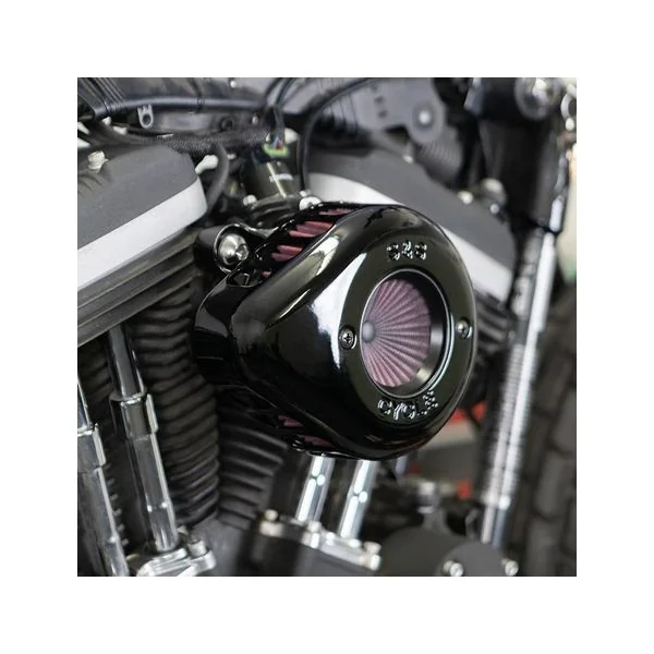 S&S Cycle® Gloss Black Air Stinger Stealth Air Cleaner Kit for 2007-2020 Harley-Davidson Sportster XL Models, with Hardware - Made in U.S.A. - 170-0726