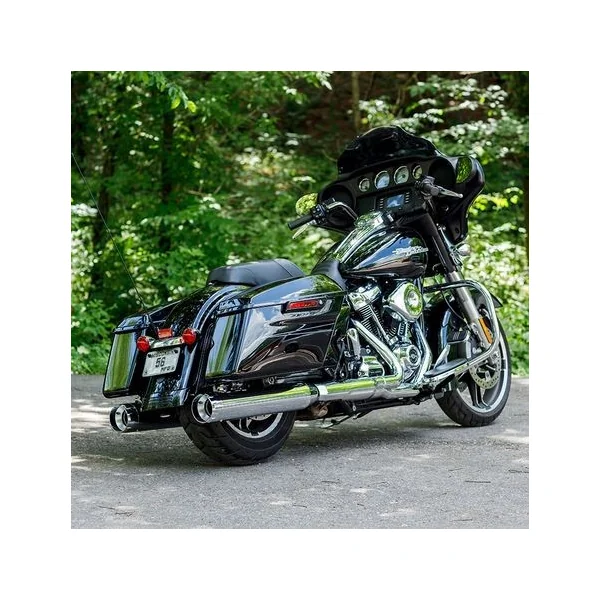 S&S Cycle Mk45 Slip-On Mufflers for 2017+ Harley Street Glide, Electra Glide, Road Glide, Road King M8 Touring Models — Chrome with Chrome Thruster End Cap - 50 State Legal - Made in USA - 5500665 - Image 2