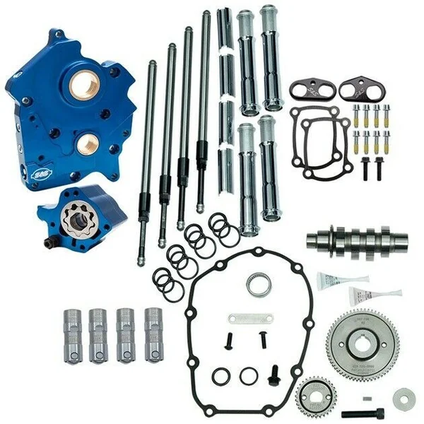 S&S Cycle® Raw 465G Cam Chest Kit for 2017+ Harley Models with Twin-Cooled, Gear Drive Milwaukee-8 Engines, with Chrome Pushrods, Gaskets, Bearings, and Hardware - Made in U.S.A. - 310-1001A