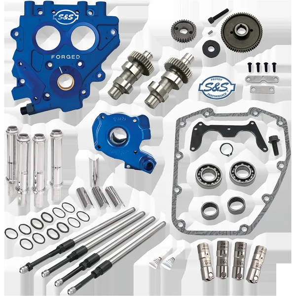 S&S Cycle® Raw Gear-Drive 510 Series Cam Chest Kit for 1999-2006 Harley Models with Twin Cam (Except 2006 Dyna Models), with Pump, Support Plate, Cams and Tappets - Made in U.S.A. - 310-0811