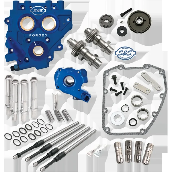 S&S Cycle® Raw Gear-Drive 510 Series Cam Chest Kit for 2007-2017 Harley Models with Twin Cam; 2006 Dyna FXD Models , with Pump, Support Plate, Cams and Tappets - Made in U.S.A. - 310-0814