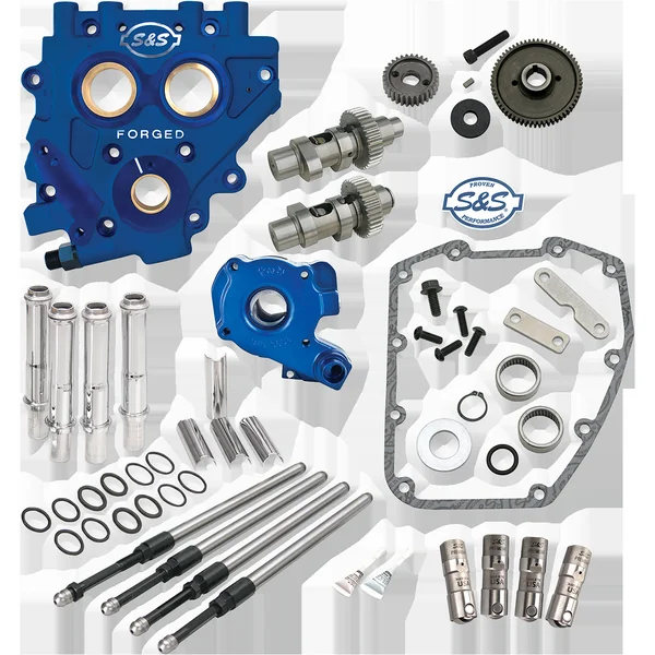 S&S Cycle® Raw Gear-Drive 551 Series Easy Start Cam Chest Kit for 2007-2017 Harley Models with Twin Cam; 2006 Dyna FXD Models, with Pump, Support Plate, Cams and Tappets - Made in U.S.A. - 310-0815