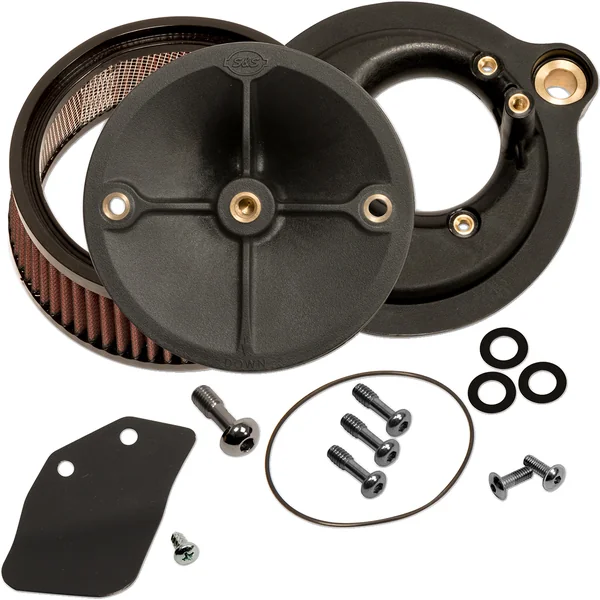 S&S Cycle® Super Stock™ Black Gloss Stealth Air Cleaner Kit for 1991-2006 Harley Sportster XL Models with Stock CV Carburetor, with Hardware - Made in U.S.A. - 170-0093 - Image 9