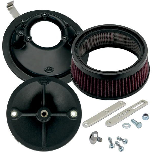 S&S Cycle® Super Stock™ Black Gloss Stealth Air Cleaner Kit for 1999-2006 Harley Models with Twin Cam Motors and E/G Series Carburetors, with Hardware - Made in U.S.A. - 170-0058 - Image 5