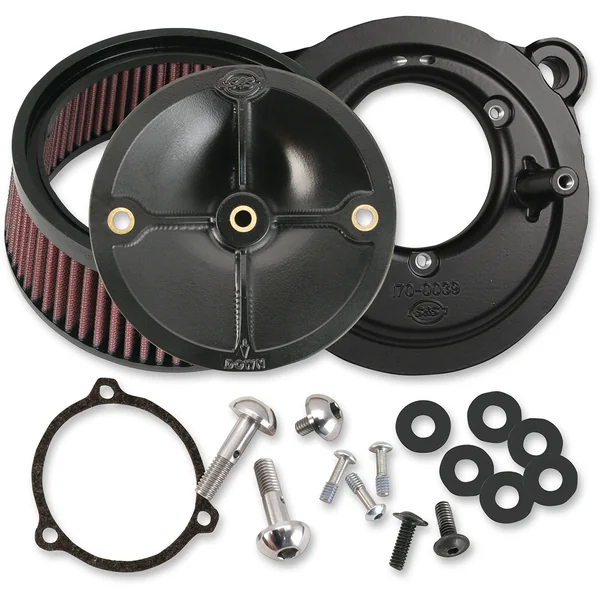 S&S Cycle® Super Stock™ Black Gloss Stealth Air Cleaner Kit for 1999-2006 Harley Models with Twin Cam Motors and E/G Series Carburetors, with Hardware - Made in U.S.A. - 170-0058 - Image 8