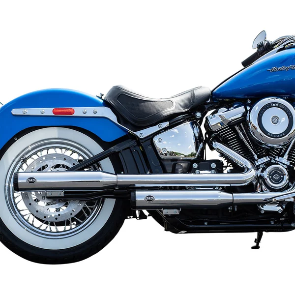 S&S Grand National Slip-On Mufflers Race Only for 2018-2022 Harley Softail FLHC/ FLDE - Chrome - Image 3