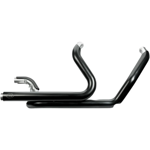 S&S Power Tune Dual Headers Exhaust for 2017-2023 Harley Touring - Black - Image 2