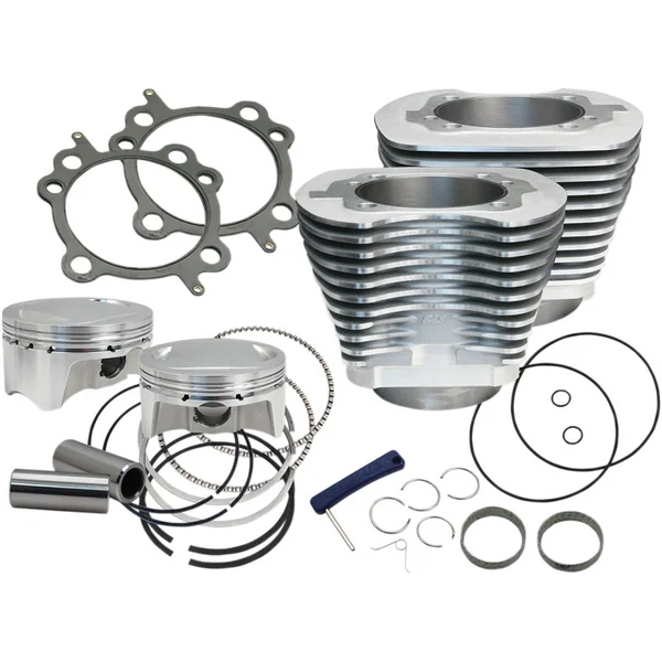 S&S Sidewinder 4" Big Bore Kit 110" for 2007-2017 Harley Twin Cam - Silver