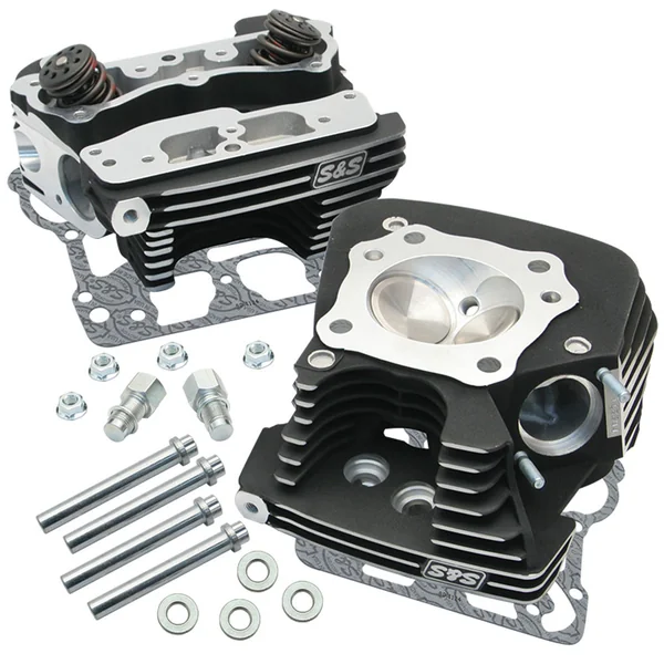 S&S Super Stock 89cc Cylinder Heads for 2006-2017 Harley Twin Cam - Black