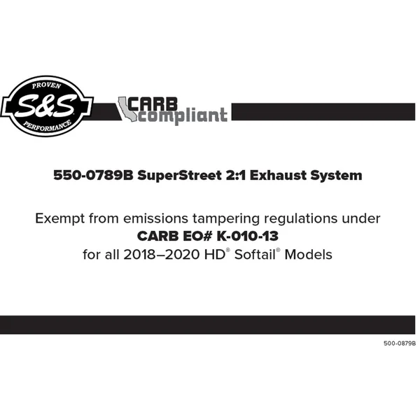 S&S Superstreet 2-1 Exhaust for 2018-2022 Harley FXBB/FXLR/FLSL/FXFB/FLDE/FXST - Black - Image 6