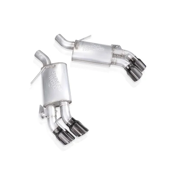Stainless Works Redline Axle-Back Exhaust, Quad Chrome Black Tips, Factory Connect2016-2024 Camaro SS & 2017-2024 Camaro ZL1