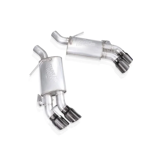 Stainless Works Redline Axle-Back Exhaust, Quad Chrome Black Tips, Performance Connect2016-2024 Camaro SS & 2017-2024 Camaro ZL1